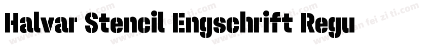 Halvar Stencil Engschrift Regular M字体转换
